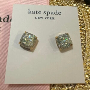 KATE SPADE Glittery Sparkling Crystal Solitaire Stud Earrings with Dustbag NWT